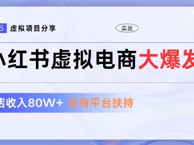 小红书虚拟店铺  蓝海项目  小白轻松一天3张+