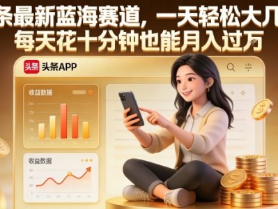 头条最新蓝海赛道，一天轻松大几张，每天花十分钟也能月入过1W【揭秘】