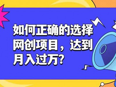 如何正确的选择网创项目，达到月入过万？，本课程教你正确选择项目。