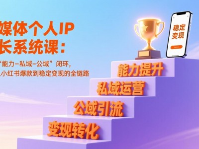 自媒体个人IP成长系统课：构建“能力-私域-公域”闭环，实现从小红书爆款到稳定变现的全链路