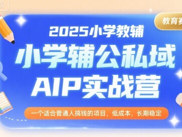 2025小学教辅公私域AIP实战营，一个适合普通人搞钱的项目，低成本，长期稳定