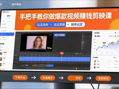 手把手教你做爆款视频赚钱剪映课，手把手教学拉流涨粉、选品策略和接单运营（更新2026）