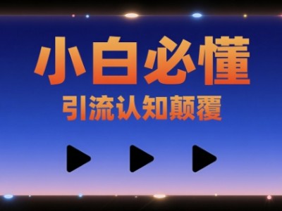 小白必懂，引流认知颠覆，三个视频讲透