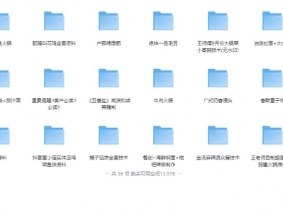【独家绝版资料】 6类美食小吃共300+带文字+视频的餐饮配方 【391.1G】