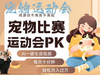 AI萌宠运动员跳水 射击 篮球 足球比赛 每天十分钟 附详细提示词文案库 代替做…