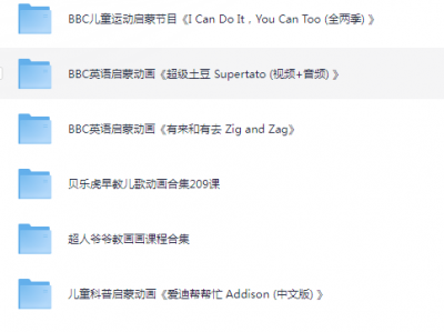 【幼儿启蒙知识合集】包括语数外动画、儿歌、绘本、幼小衔接资料，共280G