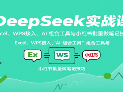 DeepSeek实战课：Excel、WPS接入、AI 组合工具与小红书批量做笔记技巧