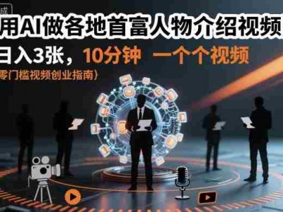 用AI做各地首富人物介绍视频，日入3张，10分钟一个视频
