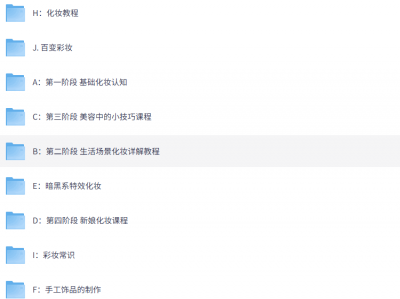 全套化妆视频教程 1-10 阶段 15G