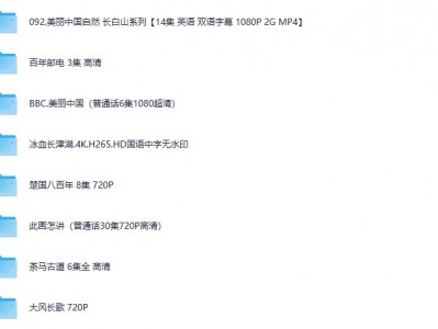 央视最新推荐342部儿童高分纪录片【年龄,年代,人文,历史,动植物,天文,地理等分类】总占【3.6TB】