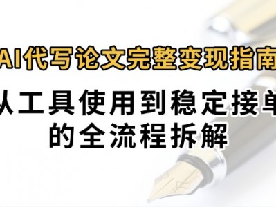 0投入月过万AI代写论文完整变现指南：从工具使用到稳定接单的全流程拆解