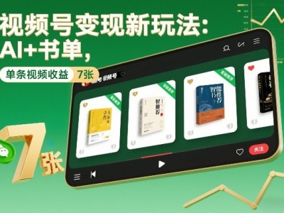 视频号变现新玩法：AI+书单，单条视频收益7张+