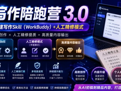 AI写作陪跑营3.0，Ai智能体创建写作skill（workbuddy）+人工手写模式（手搓模式），去除AI痕迹（头条号、公众号、百家号）