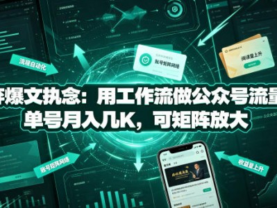 放弃爆文执念：用工作流做公众号流量主，单号月入几K，可矩阵放大