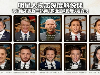 明星人物志深度解说课：零门槛不露脸，一部手机做出爆款视频快速变现