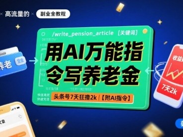 用AI万能指令写养老金，头条号7天狂撸2k【附AI指令】