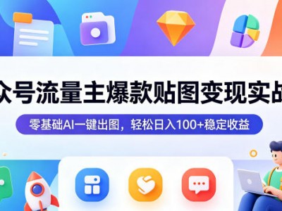 公众号流量主爆款贴图变现实战课，零基础AI一键出图，轻松日入100+稳定收益