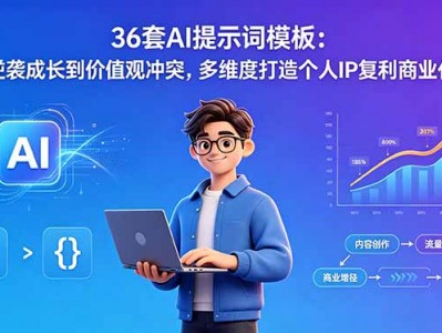 36套AI提示词模板：逆袭成长到价值观冲突，多维度打造个人IP复利商业化
